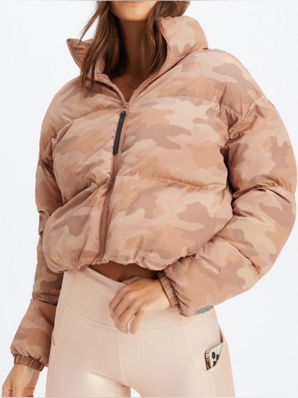 Fabletics Camo Cropped Puffer Jacket